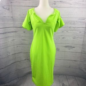 Fashion Nova Pop Bubble Sleeve Dress Neon Green